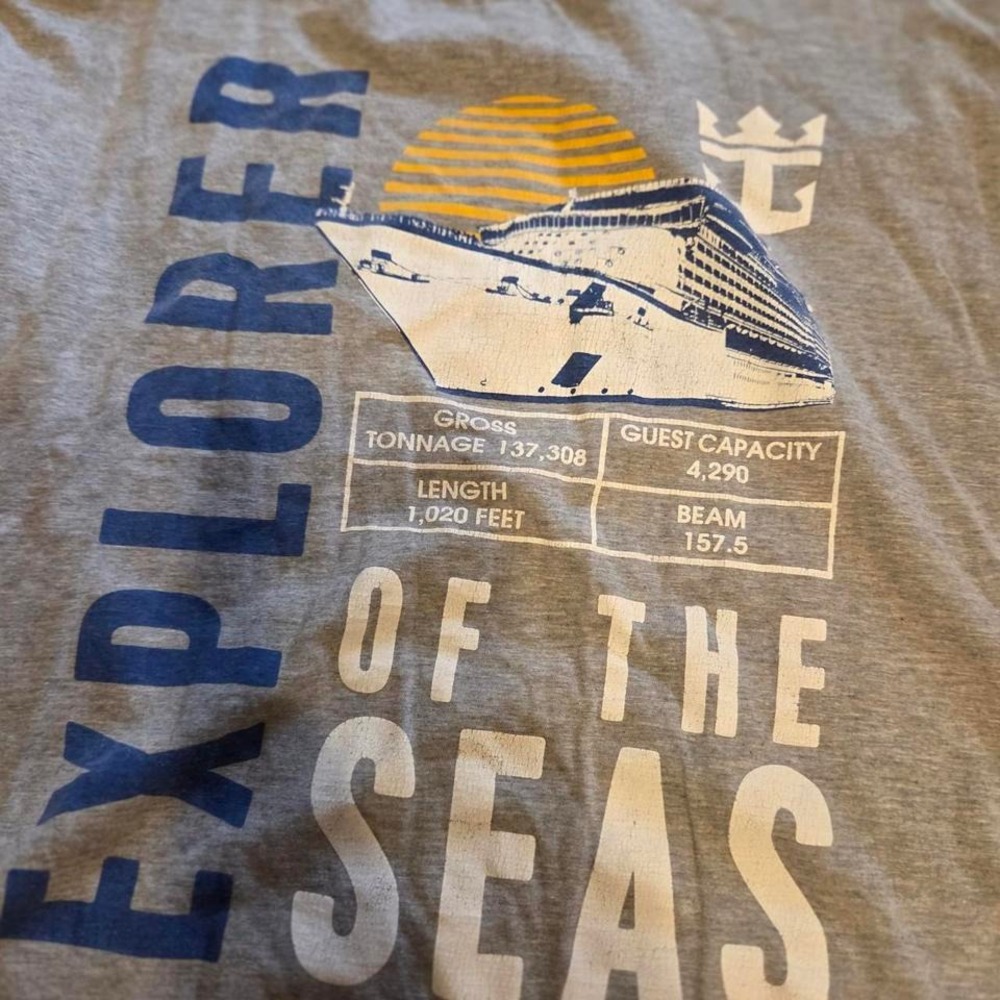 Royal Caribbean Explorer of the Seas T-Shirt Mens XXL Gray Excellent